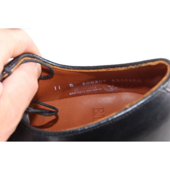 NOS Vintage 90s Mens Size 11 B Leather Moc Toe Lace Dress Shoes Black USA main image 8